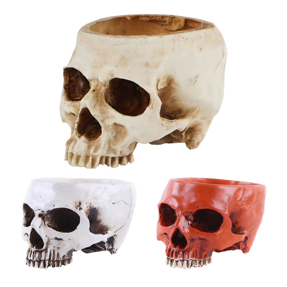 Resin Skull Flower Pot